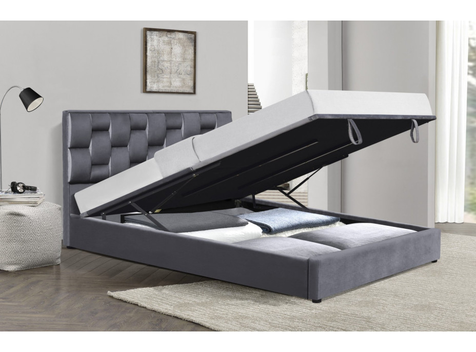 Čalúnená posteľ ANNABEL s úložným priestorom 200x160 cm - šedá