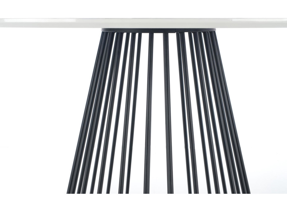 Jedálenský stôl BRODWAY - 110x75 cm - biely mramor/čierny