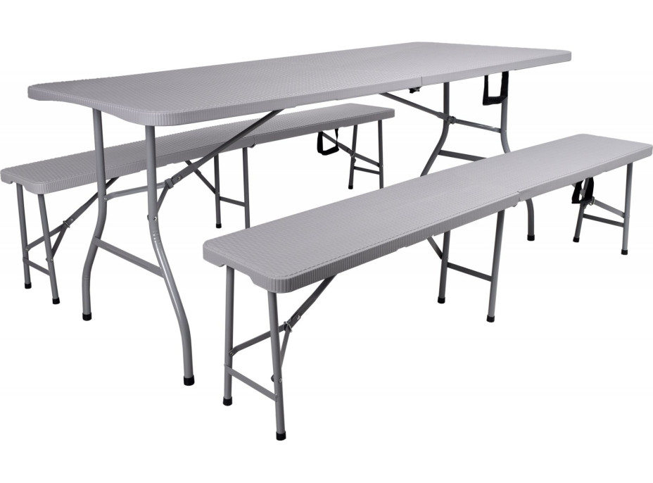Skladací cateringový stôl RATTAN - 180 cm - sivý