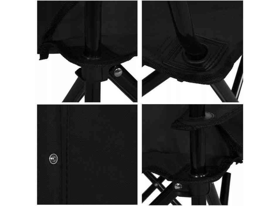 Skladacia turistická stolička - 82x80x50 cm - čierna