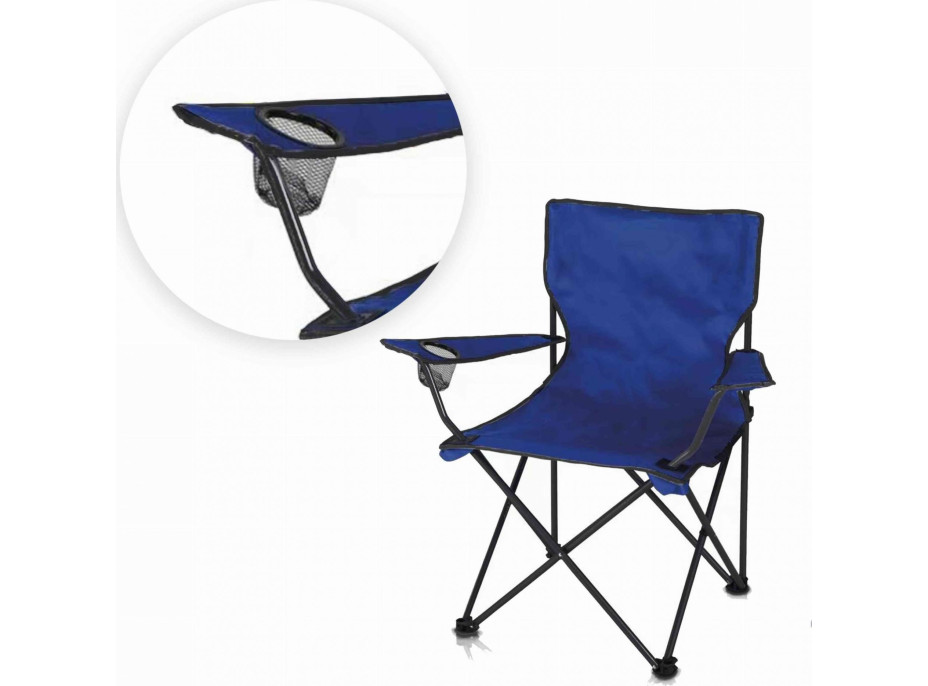 Skladacia turistická stolička - 82x80x50 cm - modrá