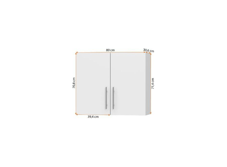 Závesná kuchynská skrinka INEZ - 80 cm - biela