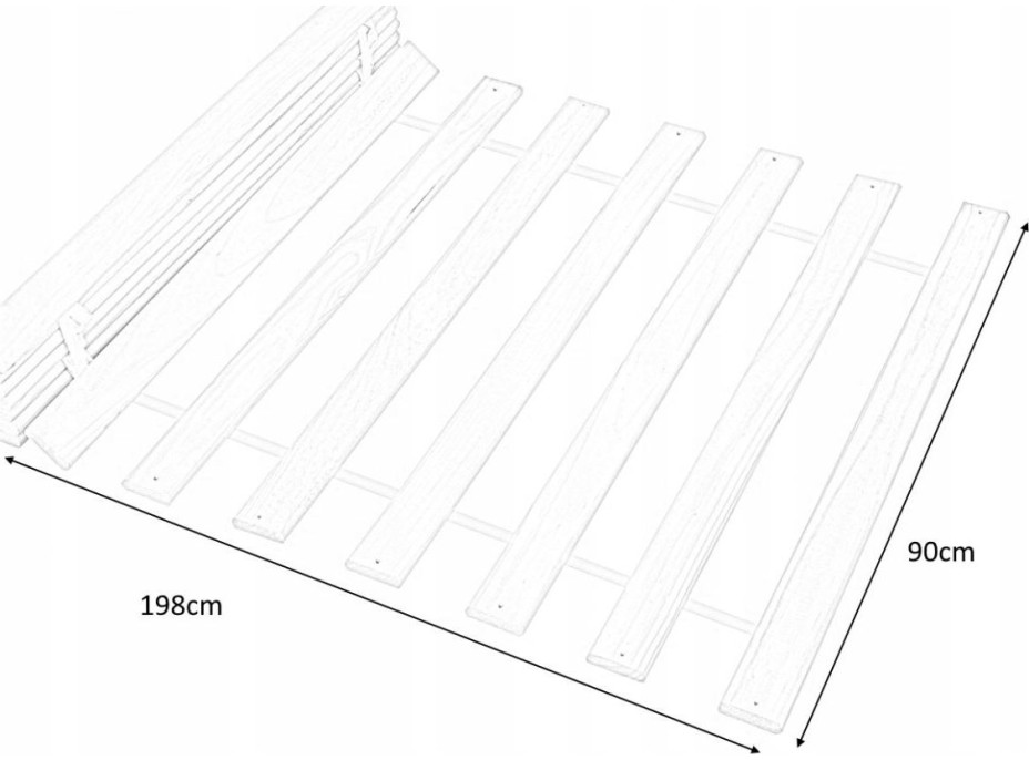Drevený latkový rošt LIMA 200x90 cm