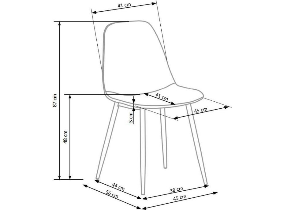 Jedálenská stolička STEFAN - horčicová/čierna