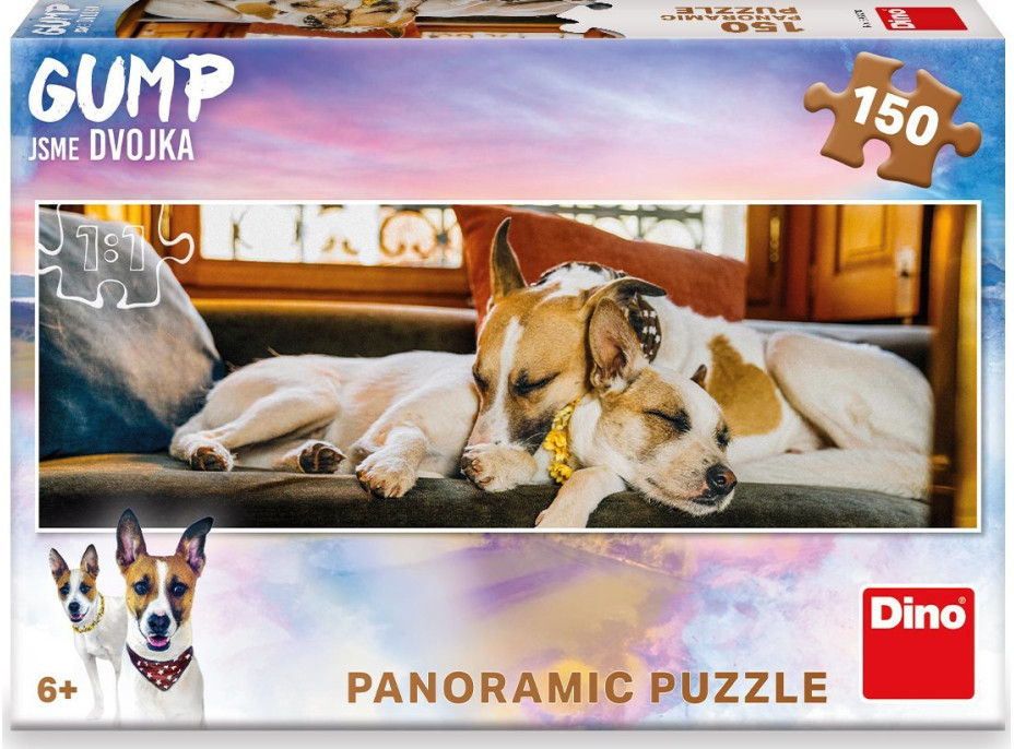 DINO Panoramatické puzzle Gump na gauči 150 dielikov