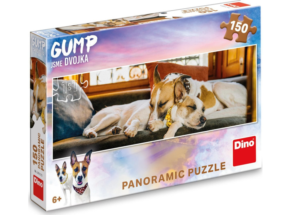 DINO Panoramatické puzzle Gump na gauči 150 dielikov
