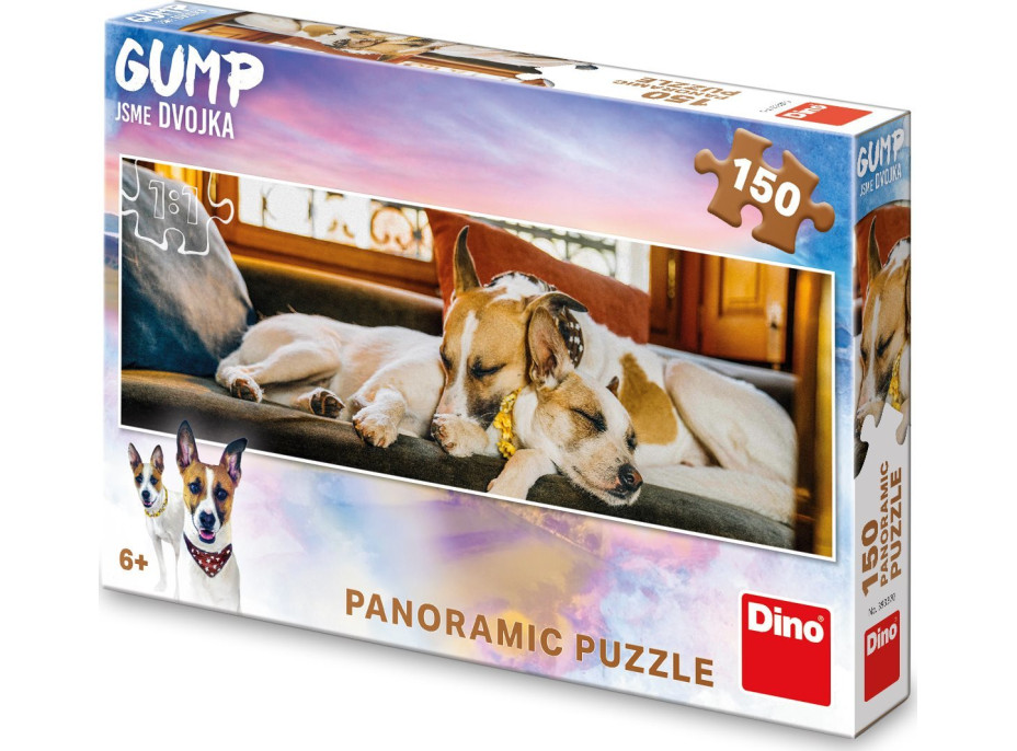 DINO Panoramatické puzzle Gump na gauči 150 dielikov