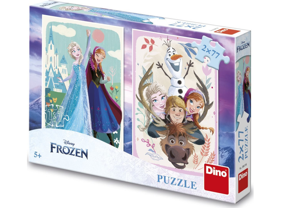 DINO Puzzle Ľadové kráľovstvo: Anna a Elsa 2x77 dielikov