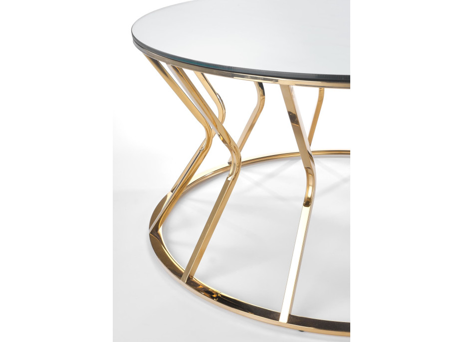 Konferenčný stolík DARIO 90x46 cm - sklo/zlatý