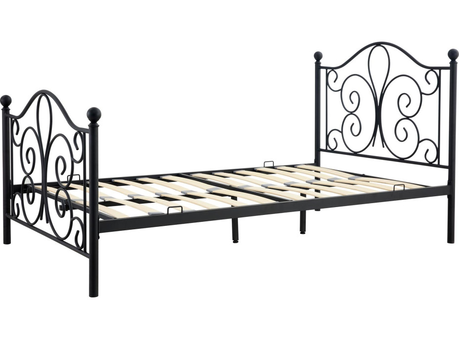 Kovová posteľ QUEEN 200x120 cm - čierna
