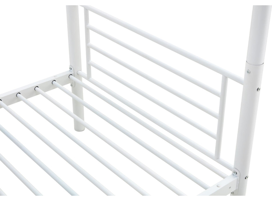 Kovová poschodová posteľ BUNKY 200x90 cm - biela