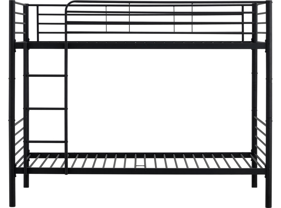 Kovová poschodová posteľ BUNKY 200x90 cm - čierna