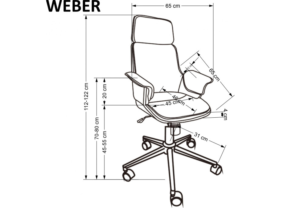 Kancelárske kreslo WEBER - orech/čierna