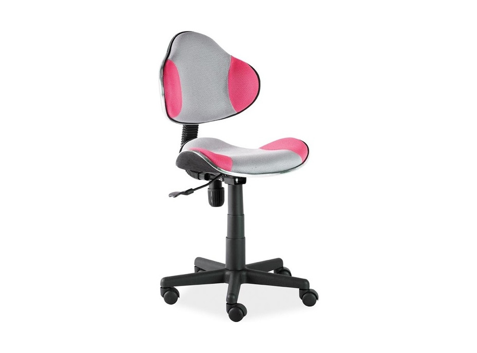 Detská otočná stolička ELSI - ružová/sivá