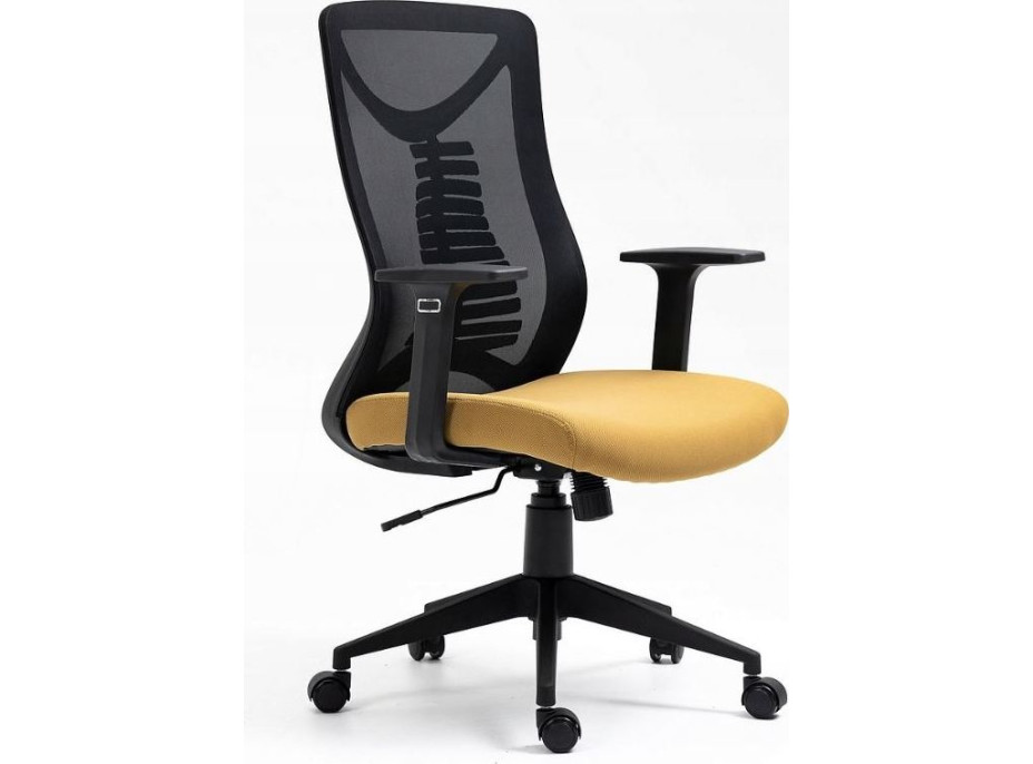 Kancelárska stolička QUESTA - čierna / žltá
