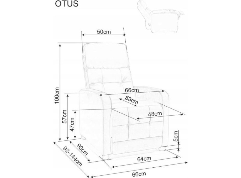 Polohovacie kreslo OTUS Brego- olivovo zelené