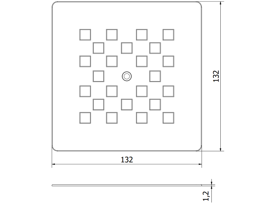 Kovová krytka odtoku do sprchovej vaničky Mexen Stone+ - inox, 44910001