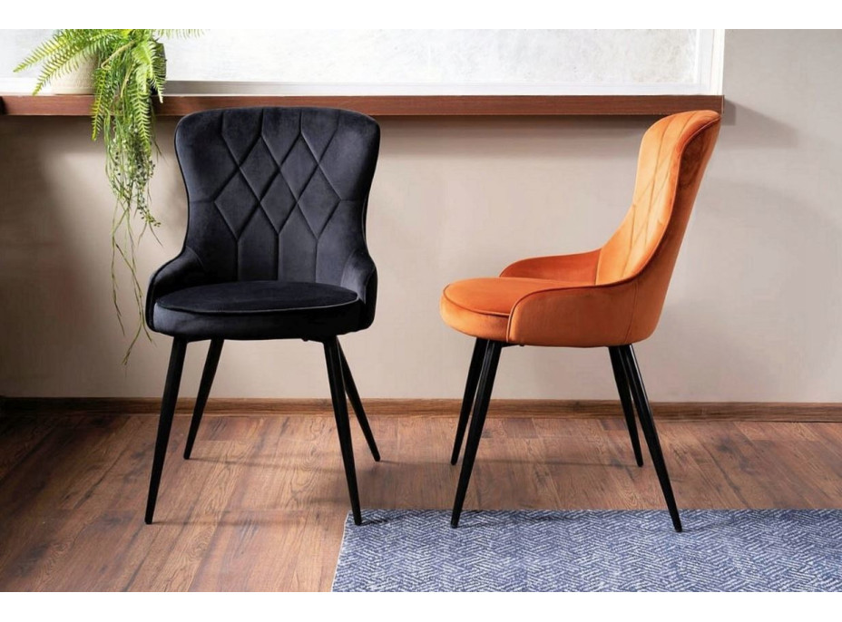 Jedálenská stolička LOTUS Velvet - škoricová/čierna