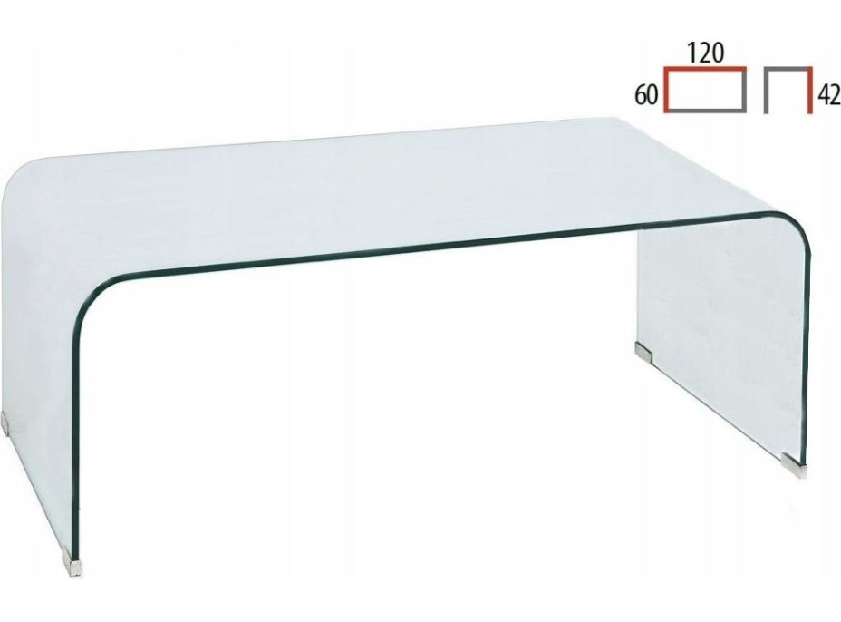 Konferenčný stolík PRIAM A - 120x60x42 cm - sklo
