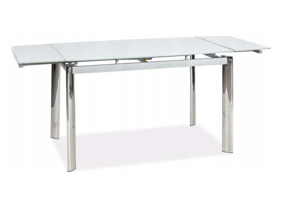 Jedálenský stôl PETER - 120(180)x80x76 cm - rozkladací - biely/chróm