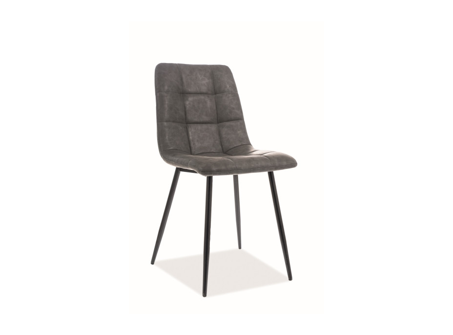 Jedálenská stolička LOOK - šedá ekokoža/čierna