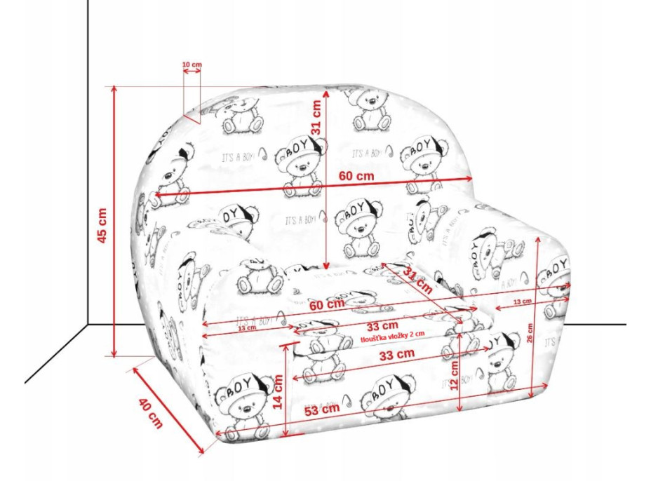 Detské kresielko AFRICKÉ ZVIERATÁ - šedé