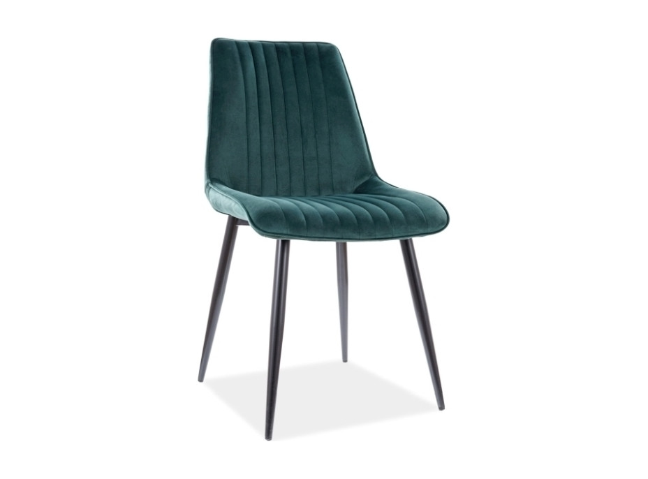 Jedálenská stolička KIM Velvet - tmavo zelená / čierna