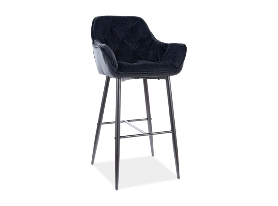Barová stolička CHERRY H-1 Velvet - čierna