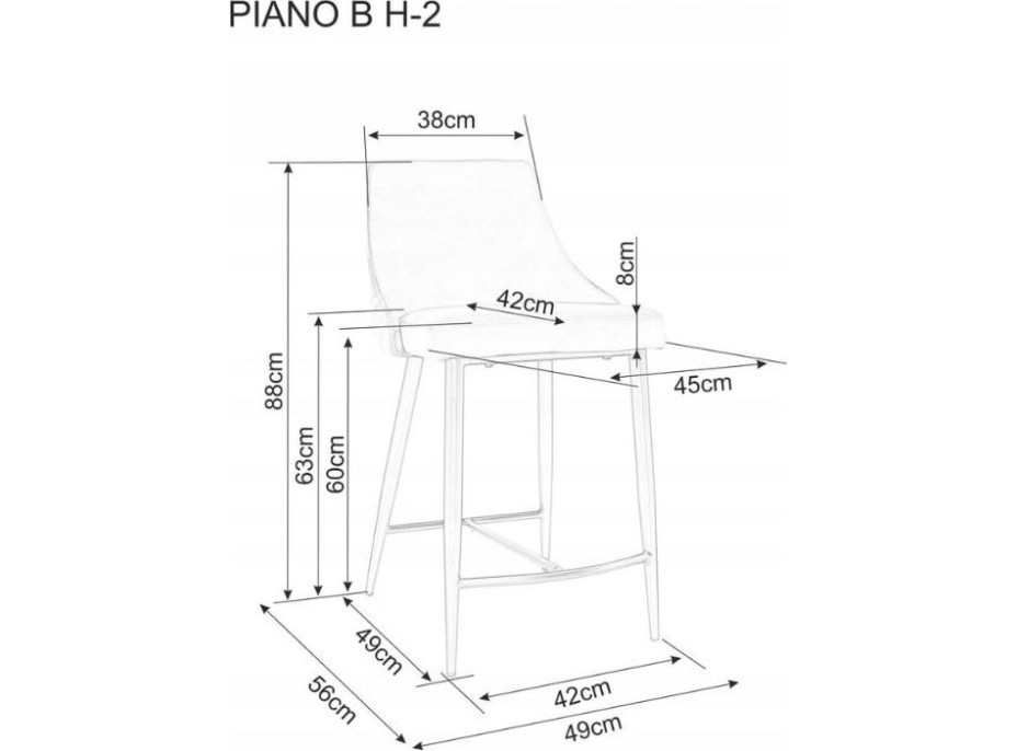 Barová stolička PANINO H-2 - čierna