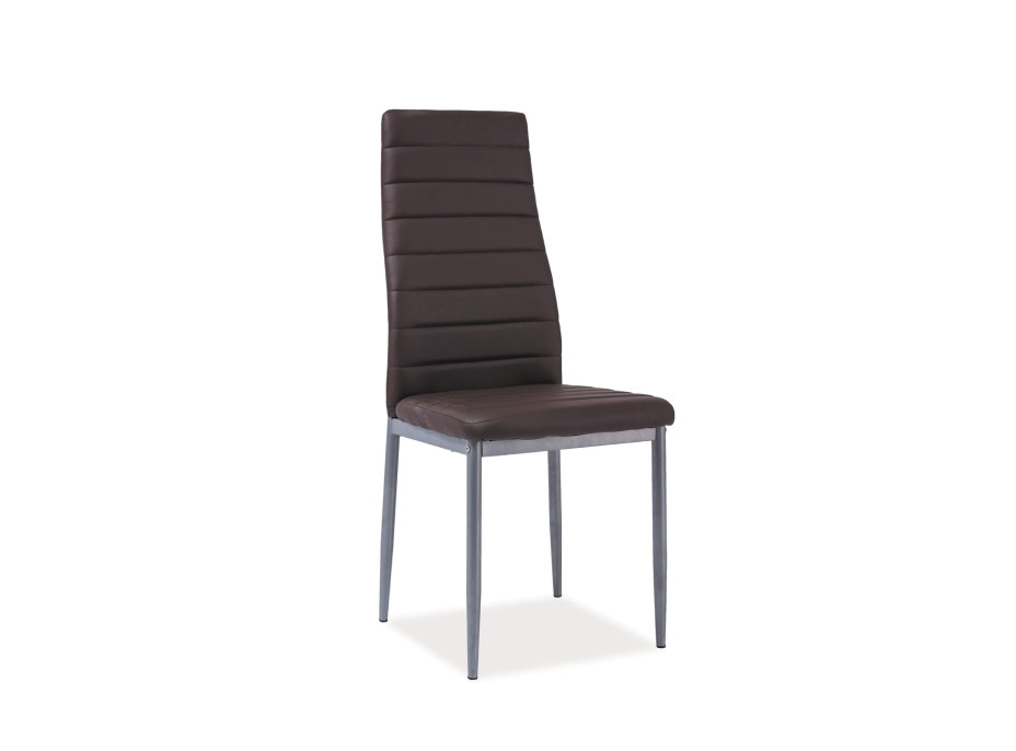 Jedálenská stolička JOSIE - hnedá ekokoža/hliník