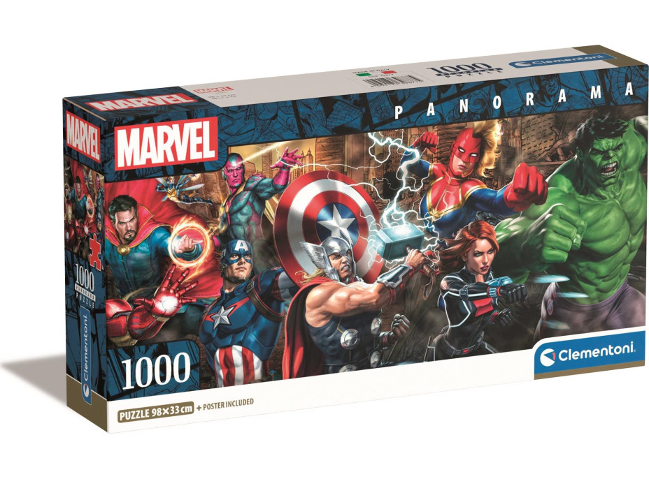 CLEMENTONI Panoramatické puzzle Avengers 1000 dielikov