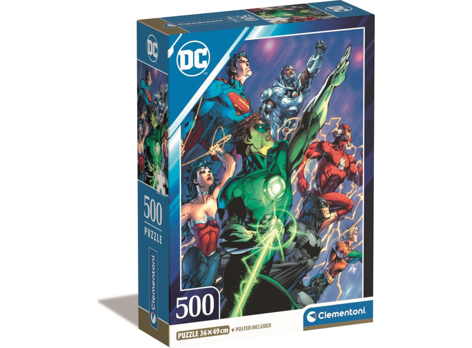 CLEMENTONI Puzzle DC Comics: Liga Spravodlivosti 500 dielikov