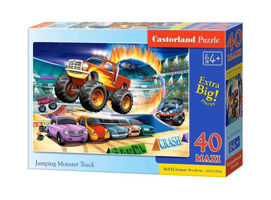 CASTORLAND Puzzle Skákajúce Monster Truck MAXI 40 dielikov