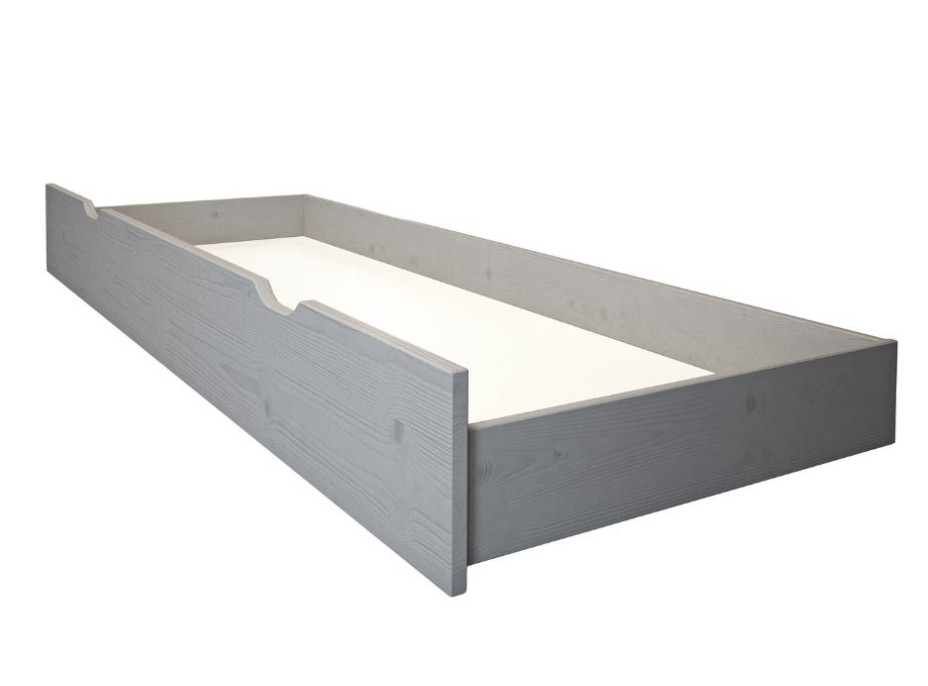 Detská poschodová posteľ z masívu s rozšíreným spodným lôžkom DENIS - 200x90/140 cm - šedá