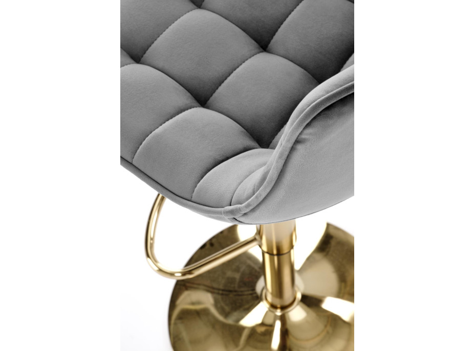 Barová stolička HALLIE - šedá / zlatá