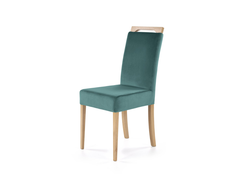 Jedálenská stolička KELLY - dub medový/tmavo zelená