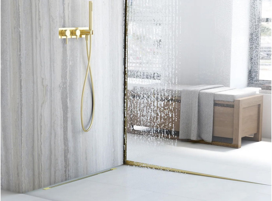 Spádová lišta do sprchovacieho kúta - 140 cm - zlatá