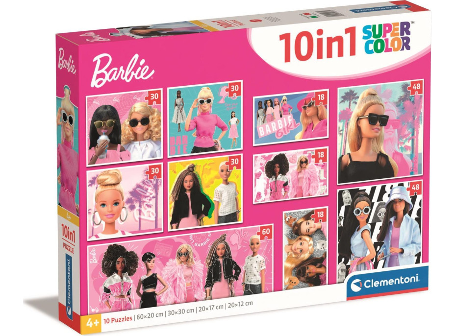 CLEMENTONI Puzzle Barbie 10v1 (18, 30, 48, 60 dielikov)