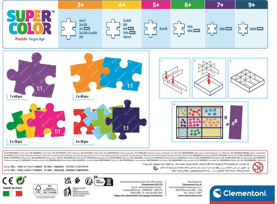 CLEMENTONI Puzzle Barbie 10v1 (18, 30, 48, 60 dielikov)