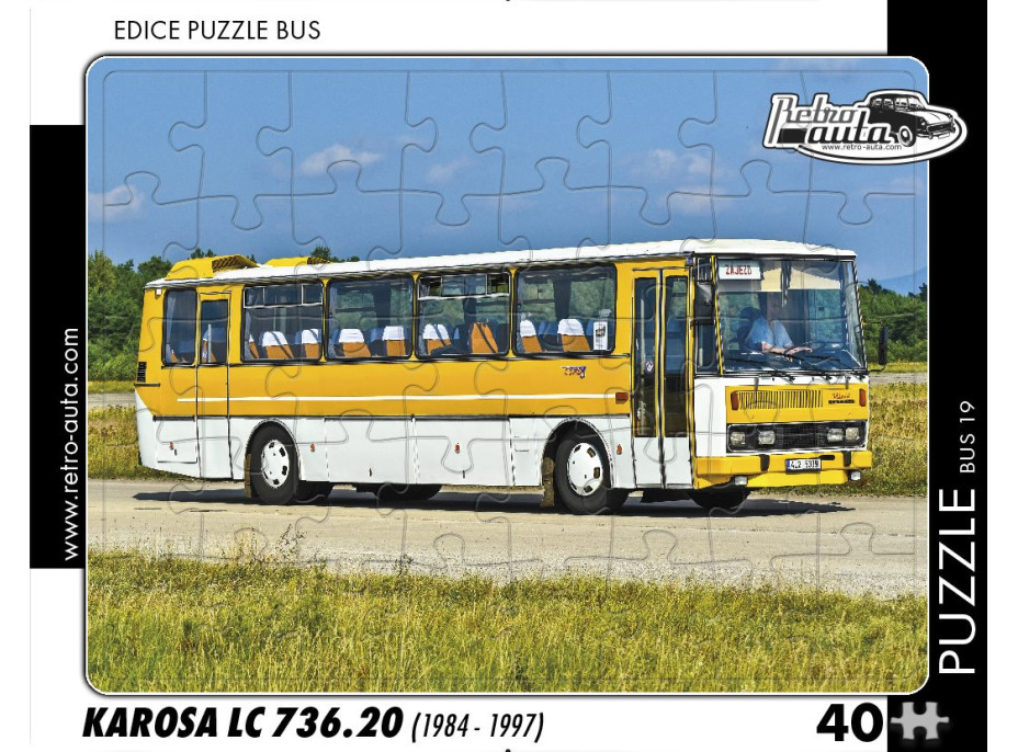 RETRO-AUTA Puzzle BUS č.19 Karosa LC 736.20 (1984 - 1997) 40 dielikov