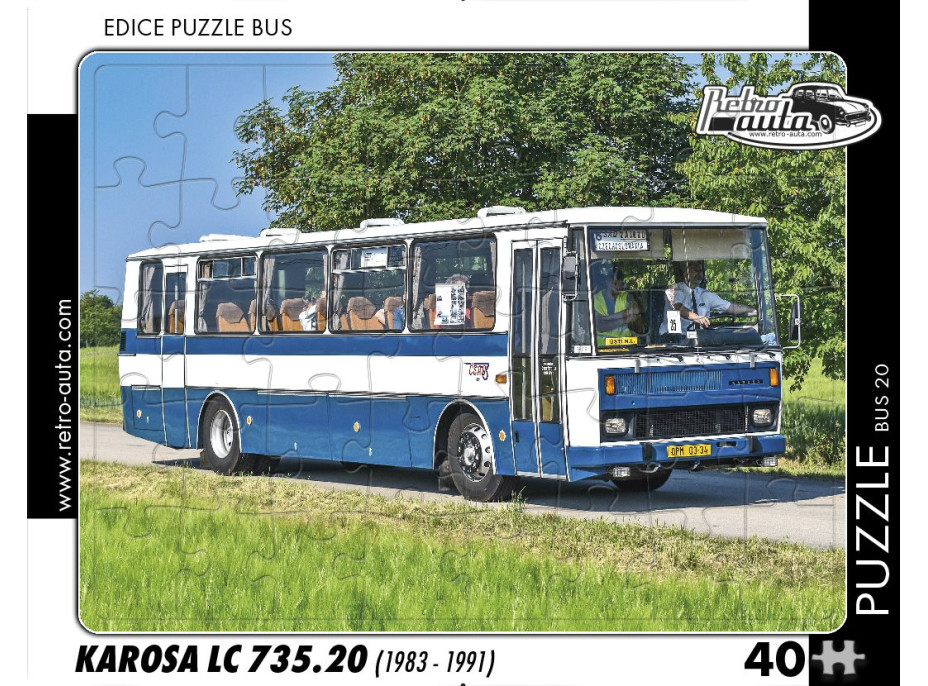RETRO-AUTA Puzzle BUS č.20 Karosa LC 735.20 (1983 - 1991) 40 dielikov