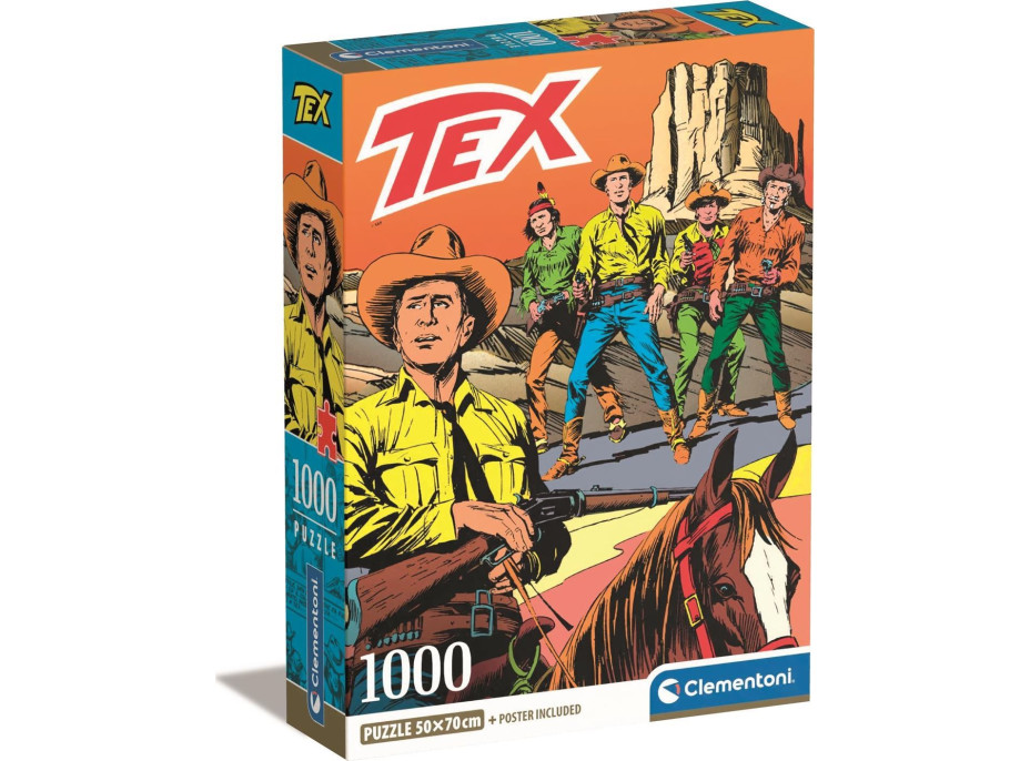 CLEMENTONI Puzzle Tex: Na starom západe 1000 dielikov