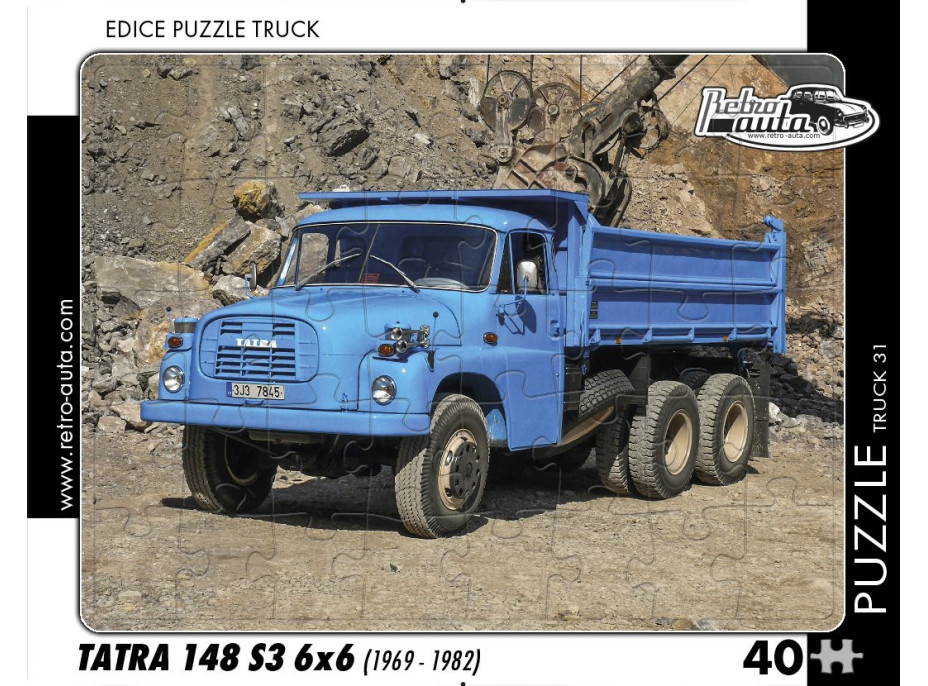RETRO-AUTA Puzzle TRUCK č.31 Tatra 148 S3 6x6 (1969 - 1982) 40 dielikov