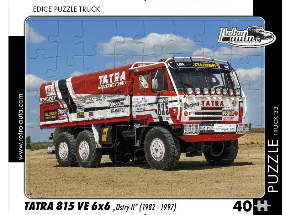 RETRO-AUTA Puzzle TRUCK č.33 Tatra 815 VO 6x6 „Ostrý-II“ (1982 - 1997) 40 dielikov