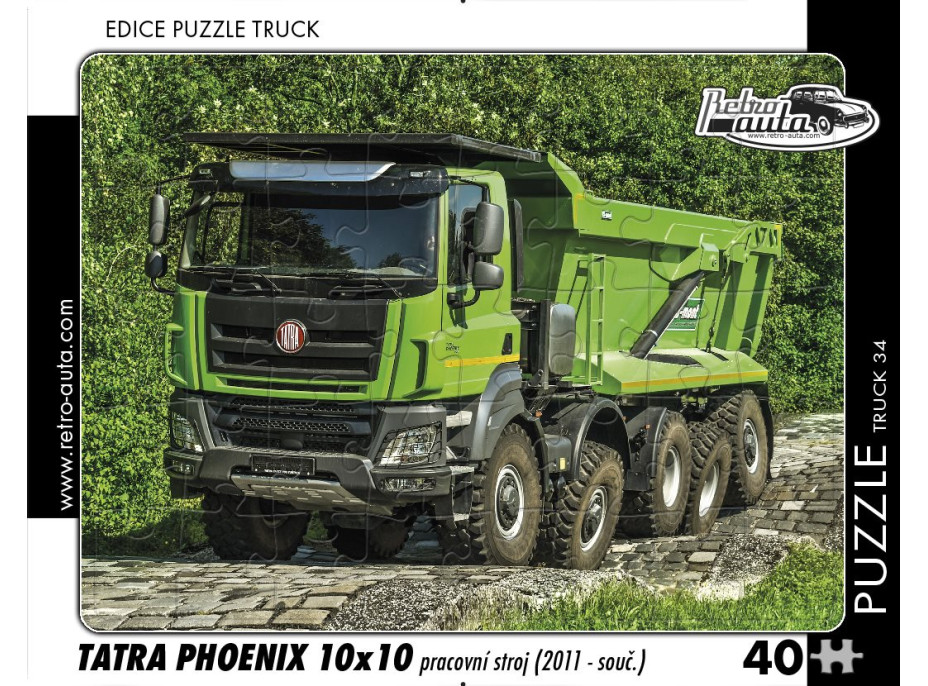 RETRO-AUTA Puzzle TRUCK č.34 Tatra Phoenix 10x10 pracovný stroj (2011 - súč.) 40 dielikov