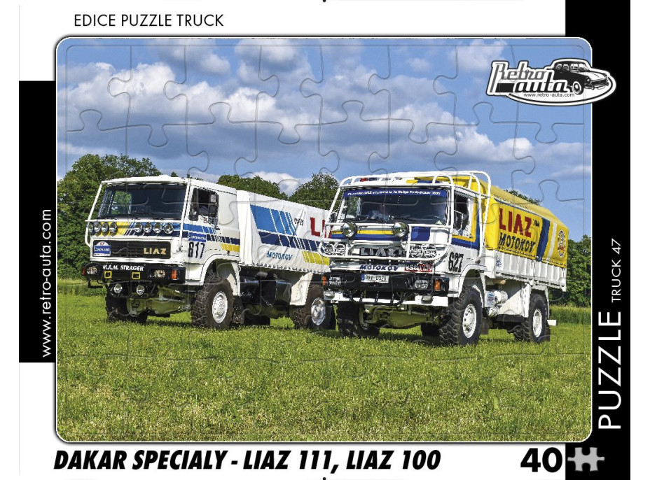 RETRO-AUTA Puzzle TRUCK č.47 Dakar špeciály - LIAZ 111, LIAZ 100 - 40 dielikov