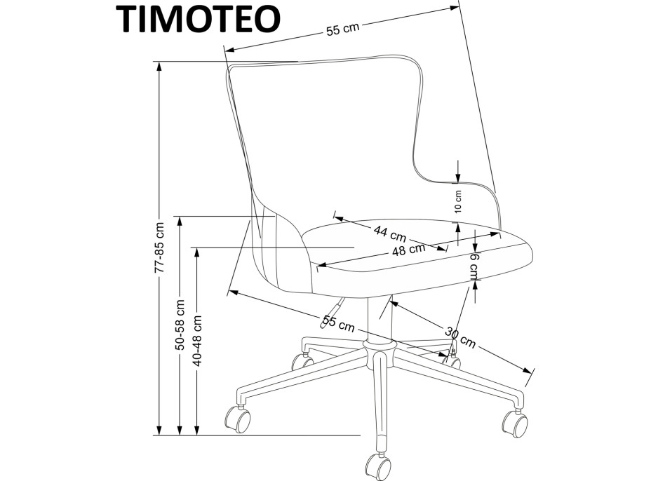Kancelárska stolička TIMOTEO - šedá
