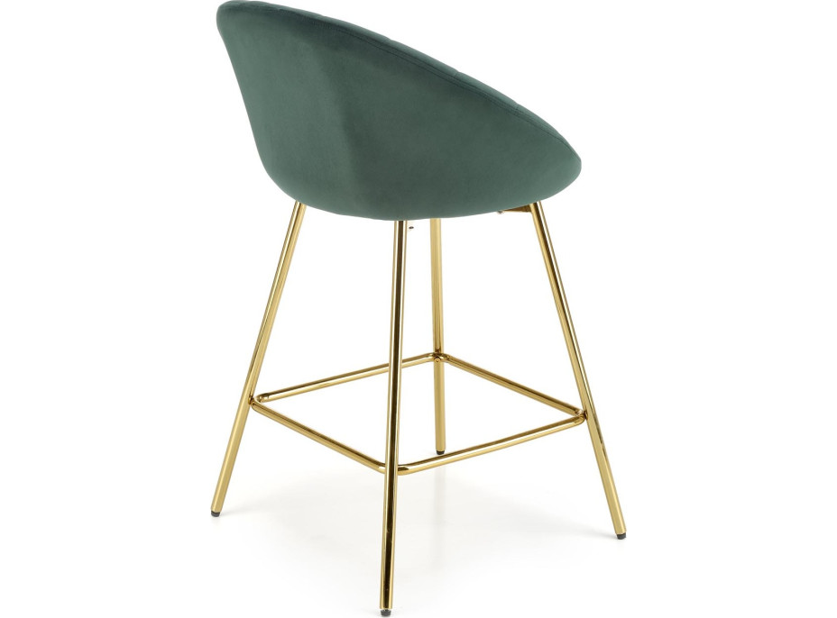 Barová stolička REESE - tmavo zelená/zlatá