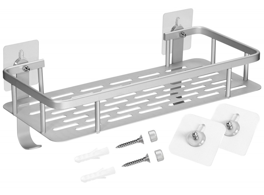 Súprava poličiek do kúpeľne ITAKA - strieborná - 2 kusy