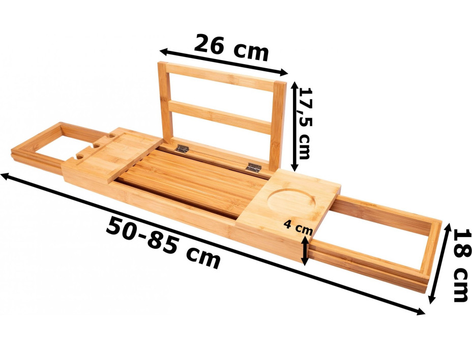 Bambusová polička na vaňu DAFNE